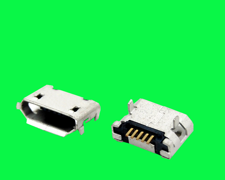 MICRO USB 5S B型插板6.4無(wú)柱加焊腳