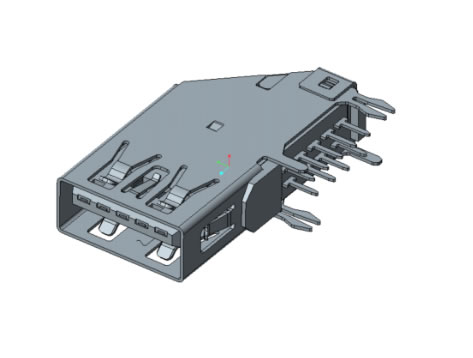 USB 3.0 AF 側(cè)插90度 無卷邊魚叉腳 端子腳長2.4